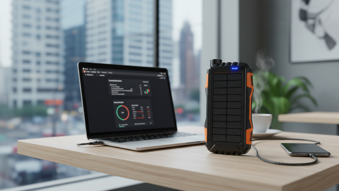 Power-Bank-Solar-Charger - 42800mAh Portable Charger,Solar Power Bank,External Battery Pack 5V3.1A Qc 3.0 Fast Charger Built-in Super Bright Flashlight (Orange)